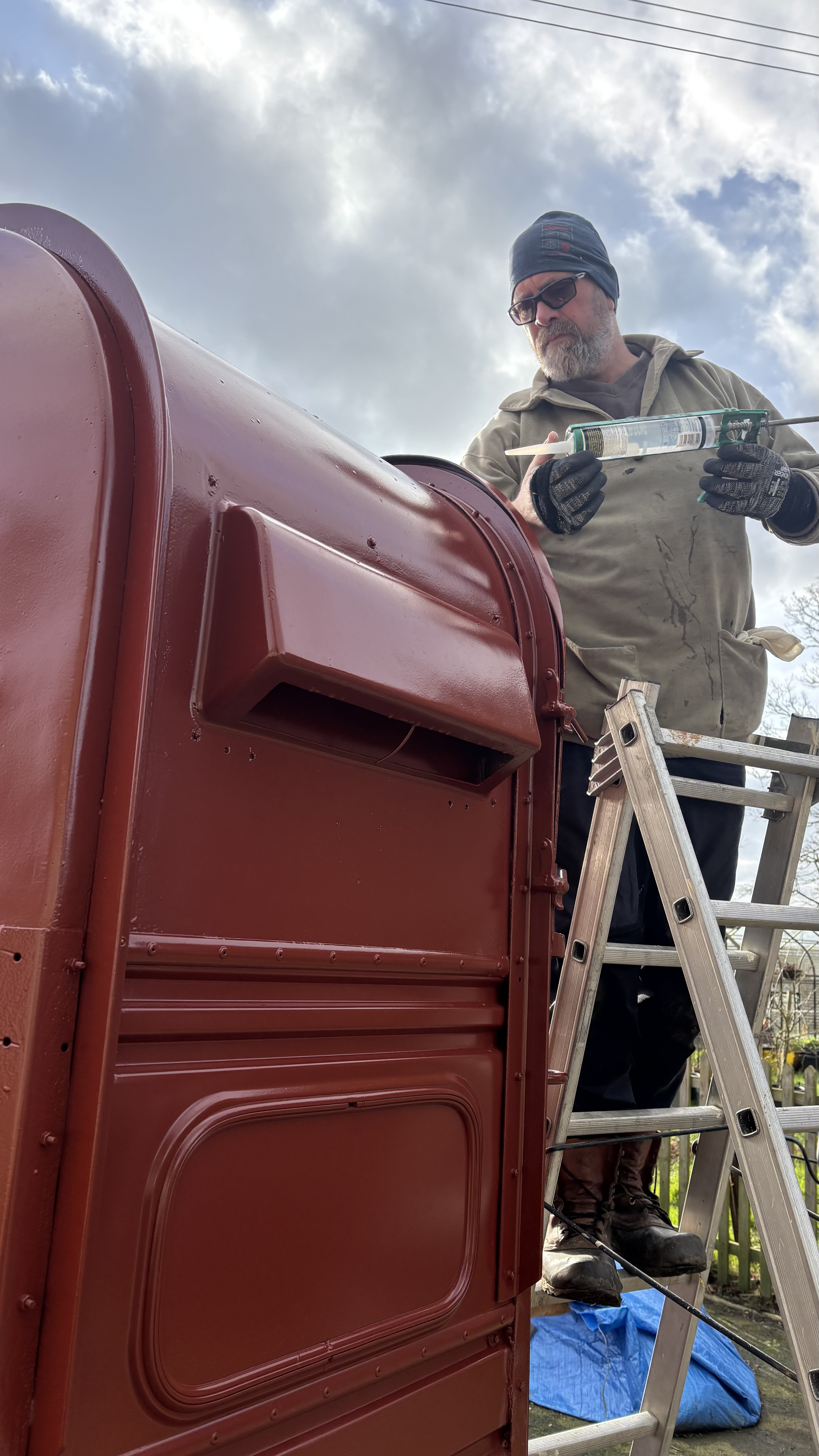 repairing floor insulation for wood fired sauna in Suffolk