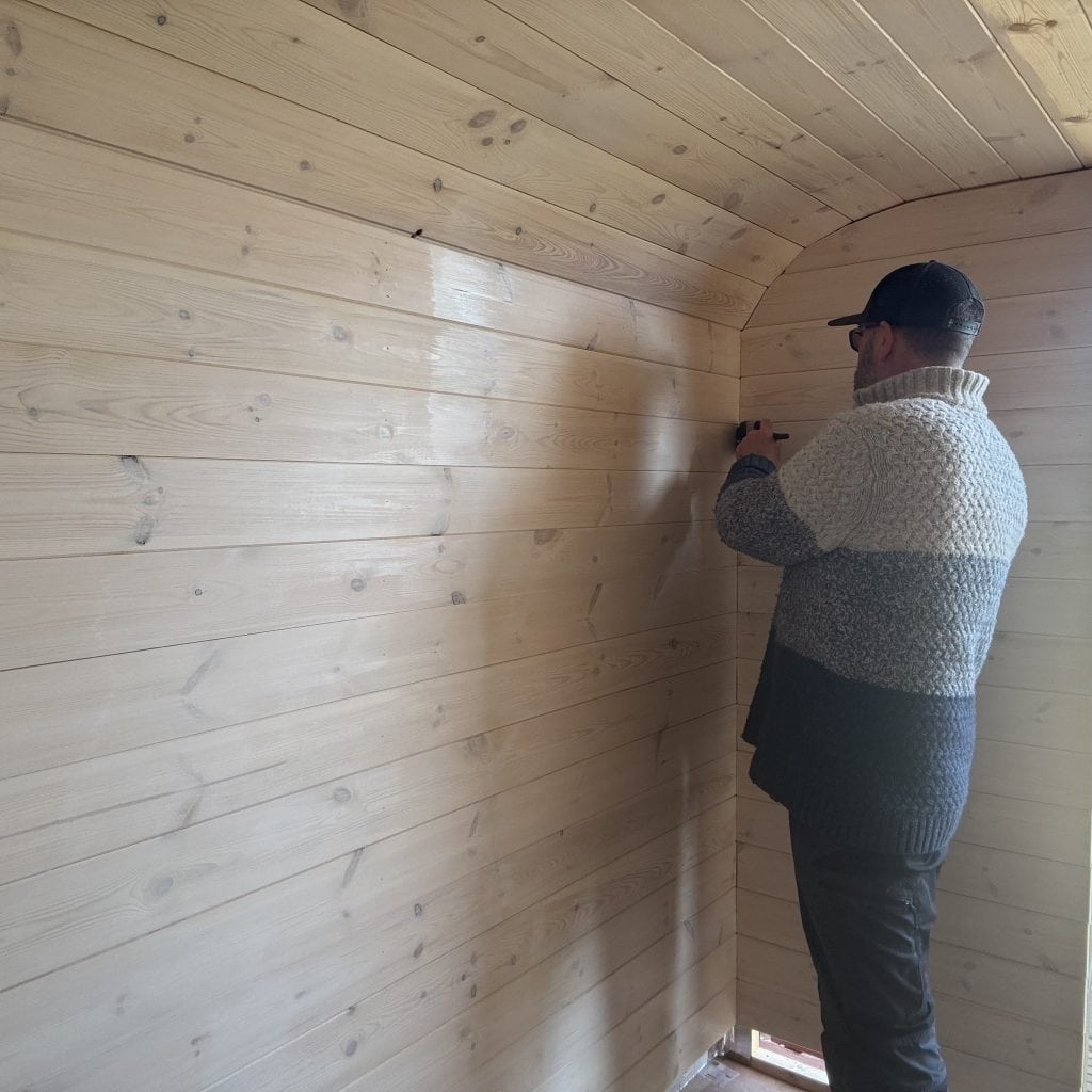 wood fired horsebox sauna build