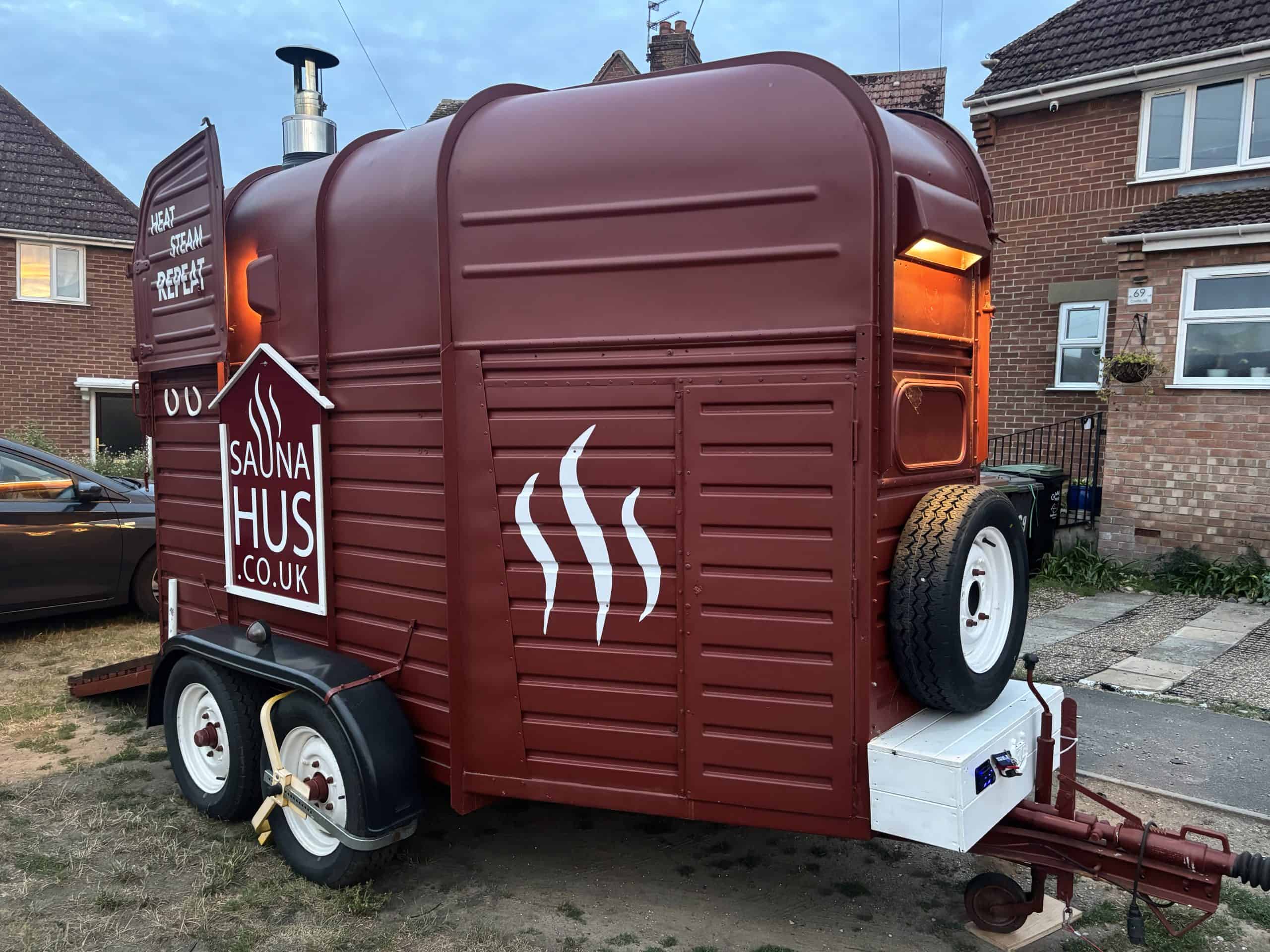 Vintage horsebox being converted into a wood-fired mobile sauna